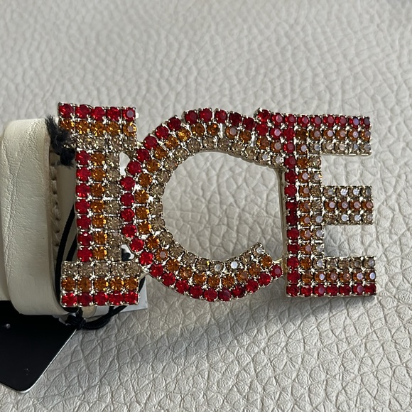NWT - Ice Iceberg Leather Belt with Crystal Buckle - Made in Italy - Size 90 / M - Picture 2 of 5